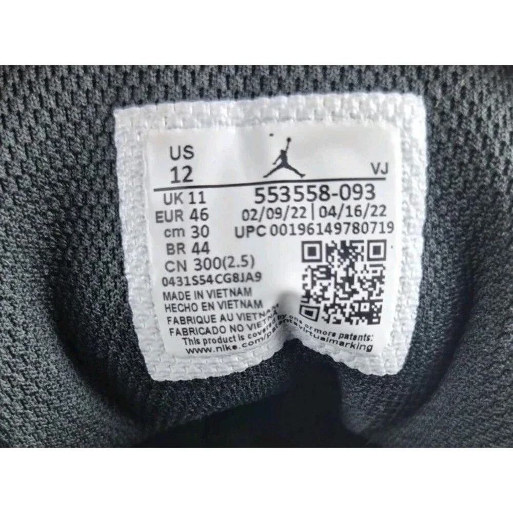 Nike Air Jordan 1 Low Sneakers Men Sz 12 Triple Black Leather Shoes 553558-093